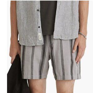 NWT Madewell Hemp-Cotton Printed Short in Black Coal